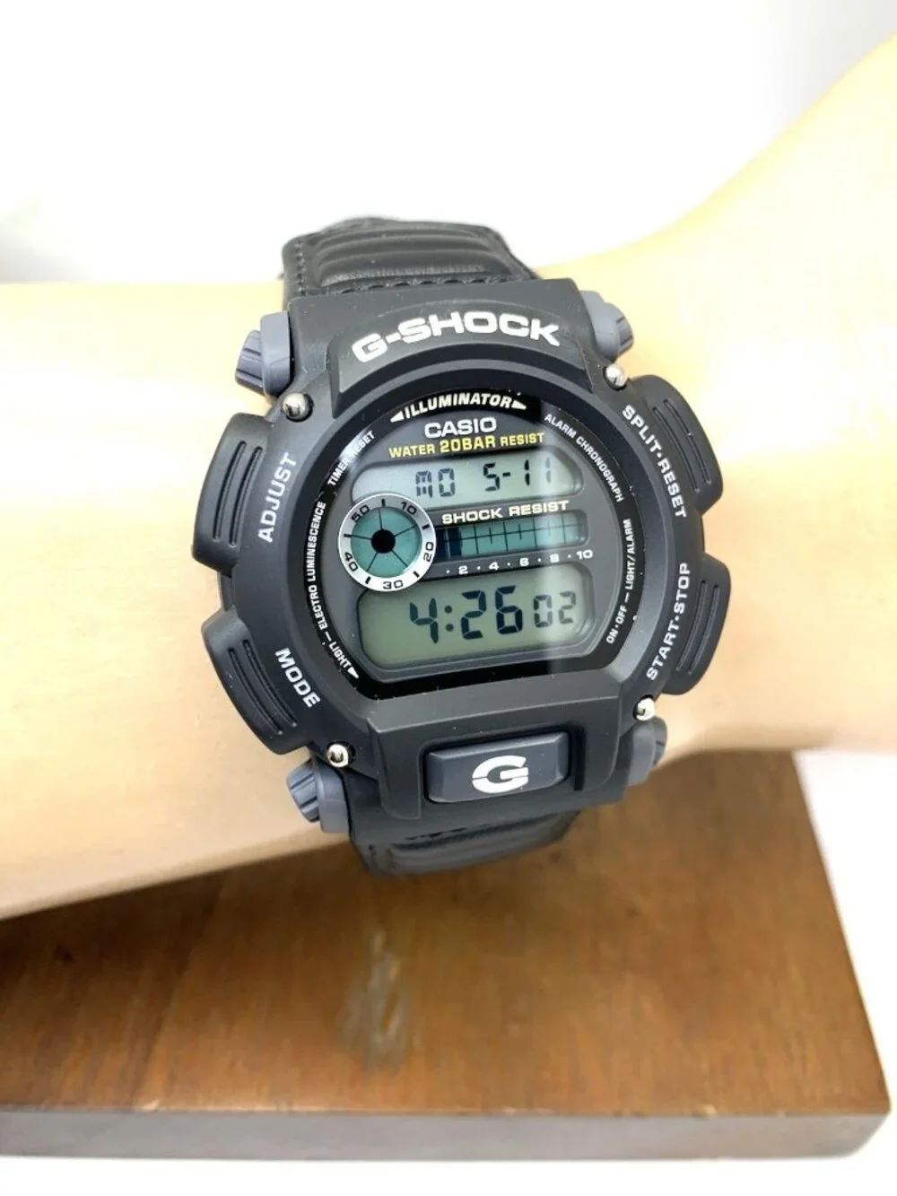 Casio Men's Watch G-Shock DW9052 Black Resin Gray Nylon Digital 44mm Sport 3232
